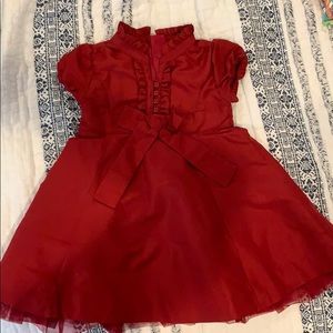 Gap Red Dress w Ruffles, Buttons, and Bow